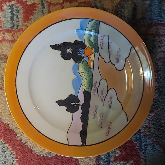JAPANESE HANDPAINTED LUSTERWARE LANDSCAPE DECORATIVE PLATES SET OF 5 - Picture 9 of 12